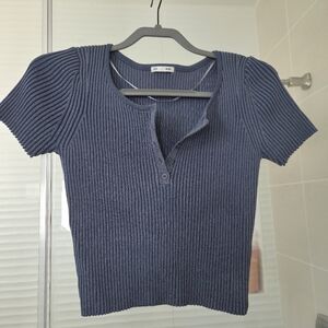 Japan GU Ribbed Henley Tshirt
